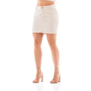 Imagem de Saia Mom Feminina Arauto Saquarema - Arauto Jeans, Bege, 50