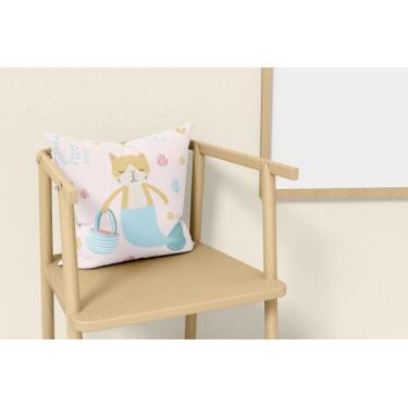 Imagem de Almofada com enchimento Infantil Gatinha Sereia Rosa - Fabrika de Fest