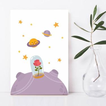 Imagem de Placa Decorativa MDF Quarto Pequeno Principe Rosa 30x40cm - Quartinhos