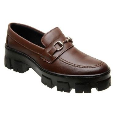Imagem de Mocassim Feminino Tratorado Sapato Oxford Loafer Lançamento - San Lore