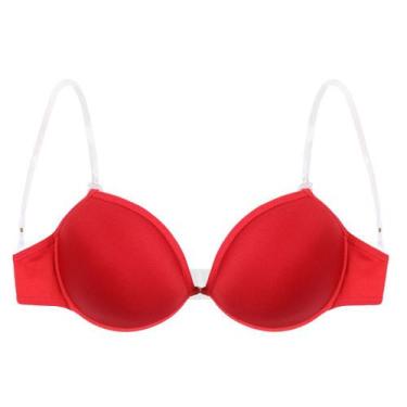 Imagem de Kit 3 Sutiã com bojo liso alça transparente  removível silicone Sem Al