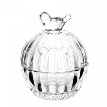 Imagem de Potiche de Vidro Cristal Bird Passáro 9,5cm Wolff C20743, Incolor