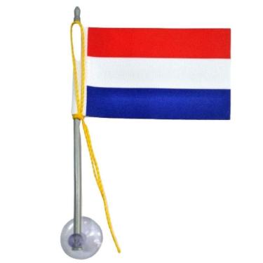 Imagem de Mini Bandeira Holanda Com Ventosa Poliéster (5,5cm X 8,5cm)