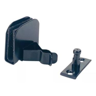 Imagem de Fixador de pressão piso e rodapé inox para porta de vidro preto - wood