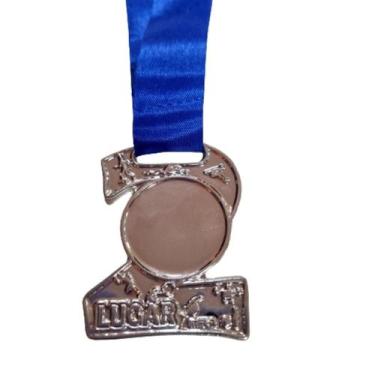 Imagem de Medalhas Numeral com fita azul - Medasul, Prata 2
