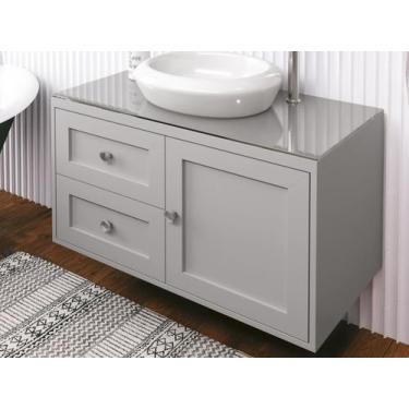 Imagem de Gabinete Para Banheiro Provençal 80 C/ Cuba - Astral Design, Cinza / C