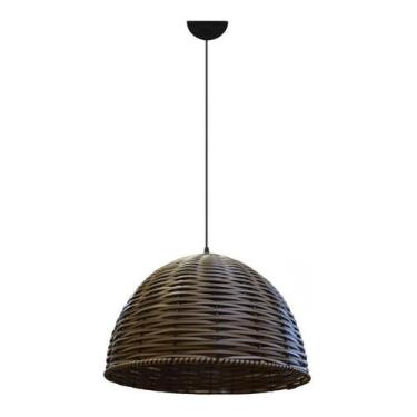 Imagem de Lustre Pendente Luminaria Rustica De Junco - 35cm - Chácara, sitio - L