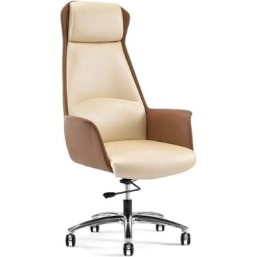 Imagem de Cadeira de escritório cadeira giratória de computador cadeira de escritório cadeira de computador des bac chefe gerente cadeira de negócios apoio de braço cadeira bac, branca