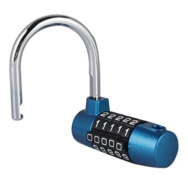 Imagem de Cadeado de Bloqueio Com Código de 5 Dígitos Em Forma de U Fechadura de Combinação de Porta de Mala Vermelho Prata Azul Liga de Zinco 70 * 70 * 30mm (Azul)