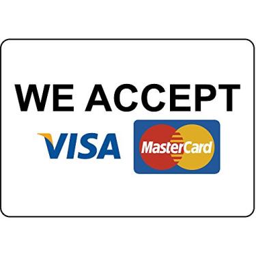 Imagem de We Accept Visa MasterCard adesivo em qualquer superfície 10x7