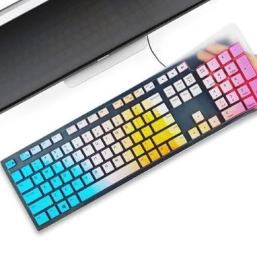 Imagem de YongMai Capas de teclado para teclado Dell KM636 KB216 sem fio, Dell Optiplex 5250 3050 3240 5460 7450 7050/Dell Inspiron AIO 3670 3477 Capas de silicone para teclado de computador de mesa