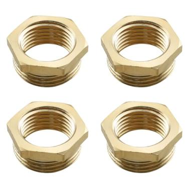 Imagem de RLECS 4 peças de latão fêmea e macho com núcleo de parafuso G1/2 a 3/10.2 cm adaptador de mangueira de jardim mangueira de conexão industrial para PEX mangueira de ar gás óleo mangueira de cozinha