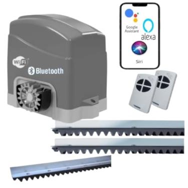 Imagem de Kit Motor de Portão AGL Inteligente Wifi Izzy Deslizante 2 controles 3m Cremalheira (110, Volts)