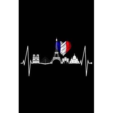 Imagem de Paris Notebook: Paris Skyline Heartbeat Journal & Diary for Eiffel Tower Lover France Love Paris (Ruled Paper, 120 Lined Pages, 6" x 9") City of Paris Skylines for Paris Lover