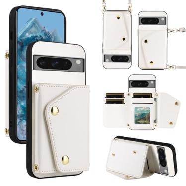 Imagem de Dibosom Capa carteira de luxo para Google Pixel 8 Pro 5G com 5 compartimentos para cartões, fina e fina e alça de ombro, suporte para cartão de crédito de couro PU para Pixel8Pro Pixel8 XL Eight 8Pro,