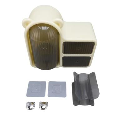 Imagem de Suporte para Pincel de Maquiagem, Armário de Armazenamento de Cosméticos para Montagem na Parede Organizador de Penteadeira Multifuncional de Grande Capacidade Suporte para