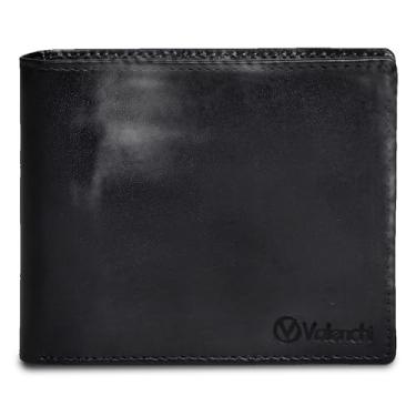 Imagem de Carteira masculina de couro genuíno com bloqueio de RFID feita à mão e dobrável – Carteira masculina fina, Black Italian V.T., Small