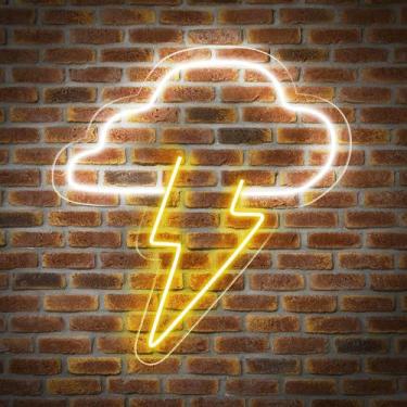 Imagem de Painel Neon Led Trovão Raio Luminoso Festa Balada Decorativo - Bloom