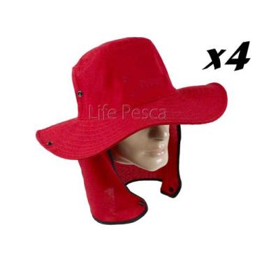 Imagem de Kit 4 Chapéus Pescador C/ Protetor De Nuca - Várias Cores - Nacional, 