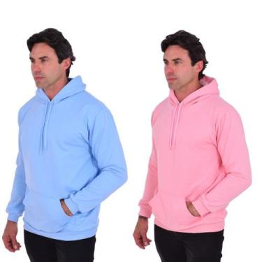 Imagem de Kit 2 Moletons Masculino Blusa De Frio Confortável Com Capuz Básico Li