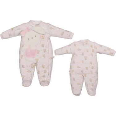 Imagem de Macacão Pezinho Manga Longa Bebê Menina Rosa Stefani - Upi Ulli, P