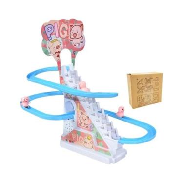 Imagem de Brinquedo Infantil Pato Elétrico - Trem de Escadas com Trilho e Música