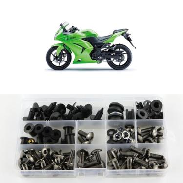 Imagem de Xitomer Acessórios para Motocicleta Total Parafusos de Carenagem Kits Arruela Fixador para Kawasaki Ninja 250R EX250R 2008 2009 2010 2011 2012xitomer preto FBT00431