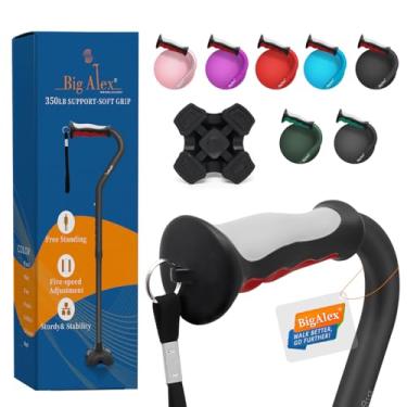 Imagem de BigAlex Bengala Dobrável Para Homens E Mulheres, Bastão De Estabilidade Ajustável Para Mobilidade, Resistente, Dobrável, Leve, Auxílio De Viagem Portátil Com Alça Confortável Para Idosos E Adultos