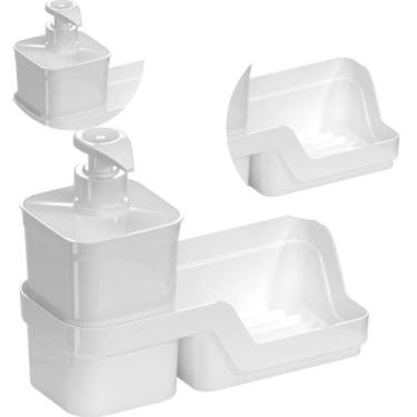 Imagem de Dispenser Porta Detergente e Esponja Flat 500ML Cor Branco - Nitron