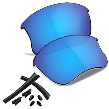 Imagem de TRUSHELL Lentes de reposição polarizadas e kits de borracha para Oakley Flak Jacket XLJ OO9009 Óculos de sol azul oceano - Polarizado