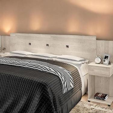 Imagem de Cabeceira Box Ajustável com Mesa de Cabeceira Bruna Amarula - Framar