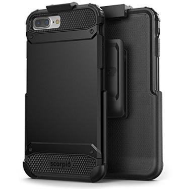 Imagem de Capa para iPhone 8 Plus com clipe de cinto e protetor de tela, capa protetora de camada dupla com coldre para Apple iPhone 8 Plus 5,5, Preto