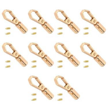 Imagem de 10 Ssts Cord End Caps Com 6mm Bell Hook e 7mm Parafusos, Metal Snap Tube Crimp Connector para Fazer Jóias, Fácil de Substituir Acessórios para Bolsas Sapatos Pulseira (GOLD)