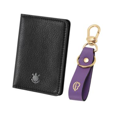 Imagem de Kit Corinthians Carteira 1977 c/ Chaveiro de Couro-Masculino