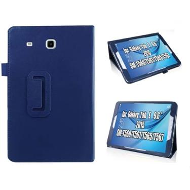 Imagem de Capa para Samsung Galaxy Tab E 9,6 polegadas 2015 SM-T560/T561/T565/T567 Capa de couro PU com suporte flexível para Galaxy Tab E 9,6 polegadas 2015