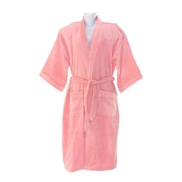 Imagem de Roupão Veludo Adulto 100% Algodão Briza Rosa 3008 Tam M