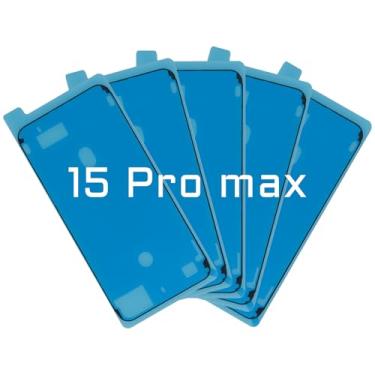 Imagem de Risidamoy 5 peças para iPhone 15 Pro Max Kit de adesivos à prova d'água pré-cortados à prova d'água para iPhone 15promax 17.0 cm moldura de tela de reparo de fita de vedação interna impermeável