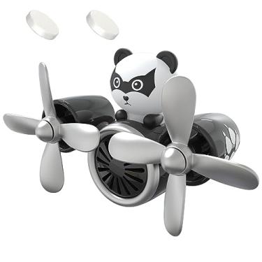 Imagem de DUHKHAS Purificador de ar para carro Pilot, fofo pato clipe de ventilação de carro ambientador difusor de ventilador de saída de ar automotivo, decoração de ventilação de interiores de carro (panda)