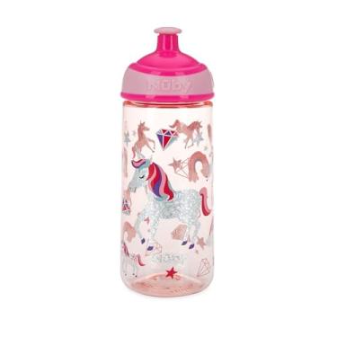 Imagem de Garrafinha Squeeze com Glitter 540ml - Garrafinha de Água Estilosa e Funcional (Rosa)