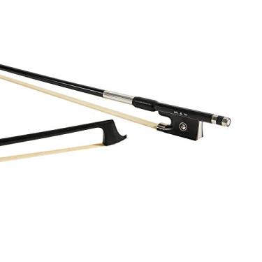 Imagem de MI&VI NB-720 Arco de violino clássico de fibra de carbono (tamanho 1/4) com sapo ébano | Montagem octogonal prata | Bem equilibrado | Peso leve | Cabelo de cavalo da Mongólia - MIVI Music