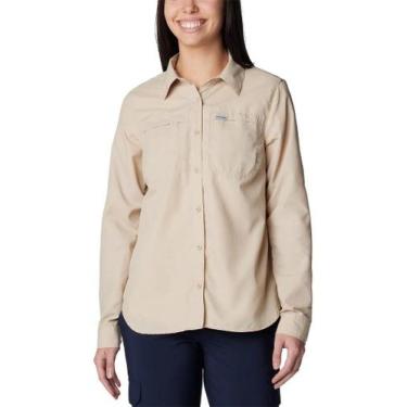 Imagem de Camisa Columbia Feminina Silver Ridge 3.0 Manga Longa, G, Caqui