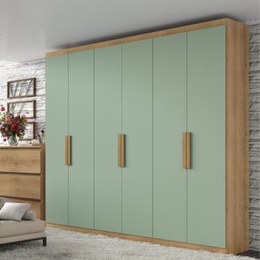 Imagem de Guarda Roupa Casal 6 Portas Milan THB - Capuccino/Menta