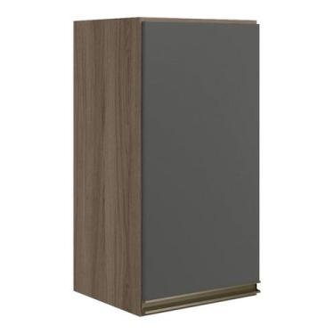 Imagem de Armario Aereo 1P MDF 40 cm Kali 12202 Carvalho Toq Chumbo Nicioli, Car