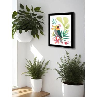 Imagem de Quadro Decorativo Calopsita Abstrata Sala Escritório + Vidro - Genéric