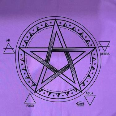 Imagem de Toalha Tecido Jogo de Cartas Pentagrama 70 x 70 cm Lilás - Meta Atacad