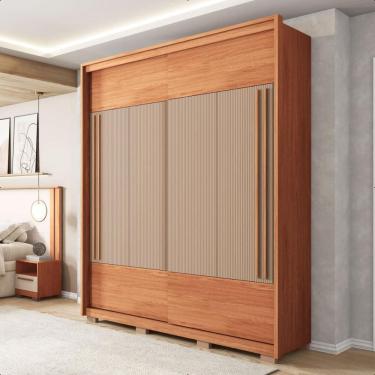 Imagem de Guarda Roupa Roupeiro Roma 2 Portas 3 Gavetas Marrom Caemmun