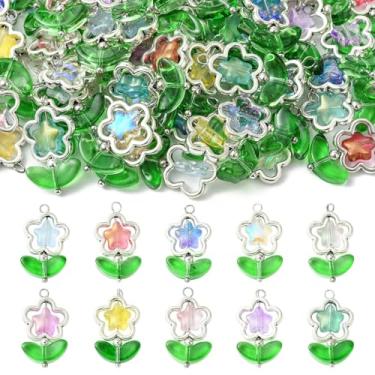 Imagem de Ipotkitt Amuletos de vidro com flor de folha de cogumelo, pimenta, facetada, redondo, bicone, fruta, morango, bagas, para artesanato de joias DIY, Vidro, Sem Pedra Preciosa