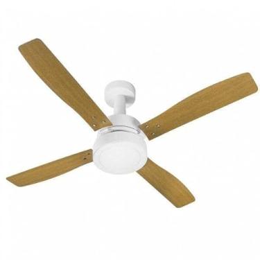 Imagem de Ventilador de Teto Vintage Led 3000k 127v Venti Delta Branco/mogno