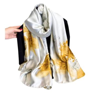 Imagem de Cachecol YMXHHB Fashion Scarves 100% seda com sensação de seda, cachecóis de seda longos e leves para mulheres, Y25, Free size