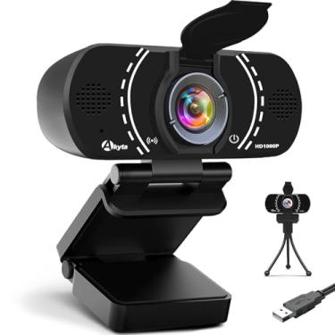 Imagem de Akyta Webcam com microfone, câmera HD 1080p com tripé, capa de privacidade, webcam USB para computador portátil/Mac, câmera de computador para desktop, câmera de streaming para chamadas de vídeo